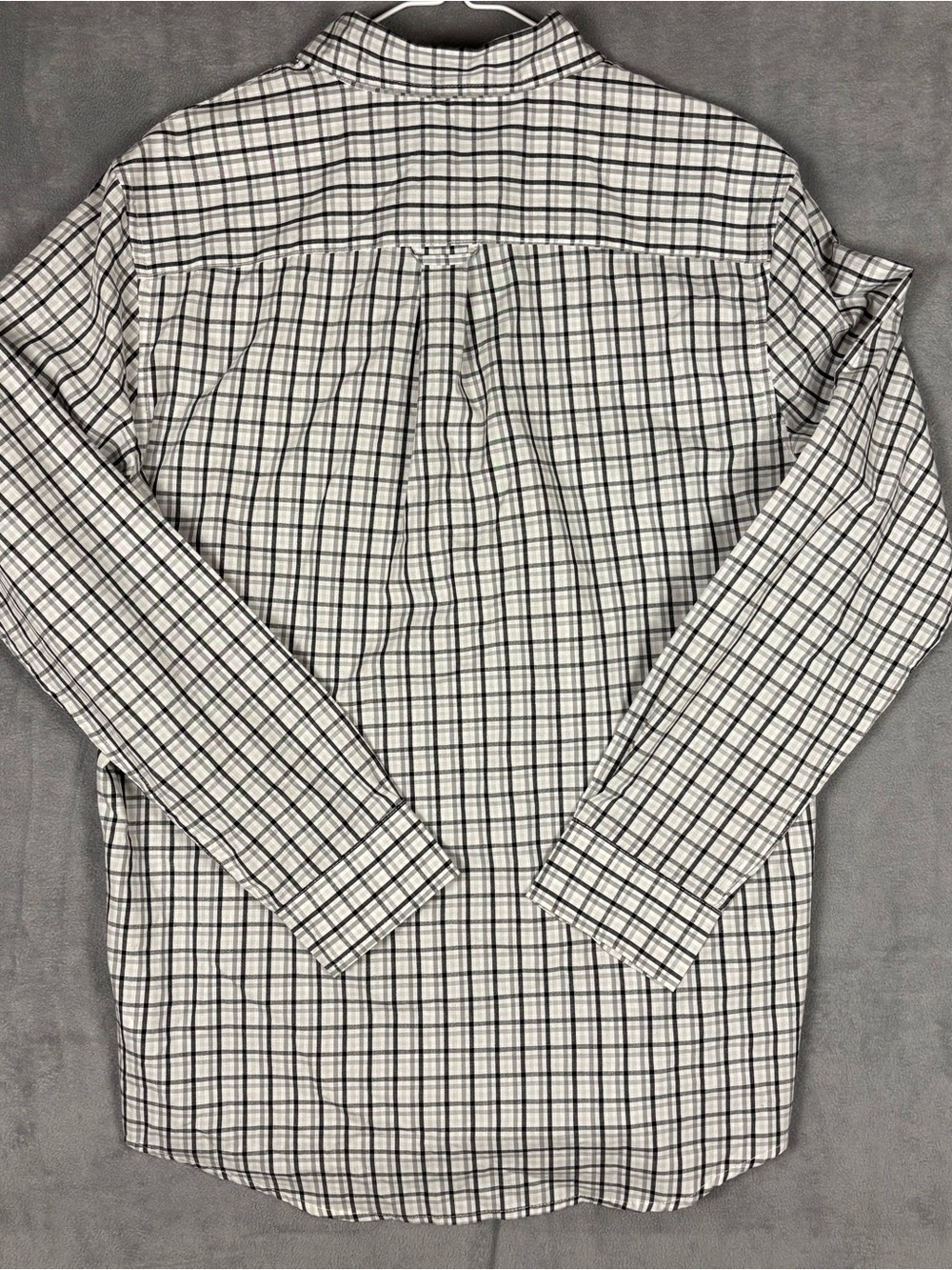 NWT Chaps Mens Medium Plaid Long Sleeve Button Down Shirt Grey Multi Easy Care - Picture 9 of 9
